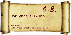 Oszlanszki Edina névjegykártya